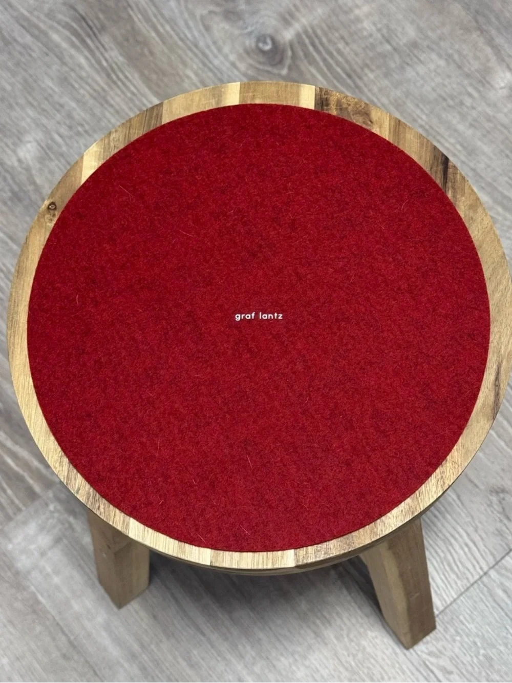 NWT Graf Lantz 10” Round Merino Wool Felt Trivet Garnet Red Minimalist Decor